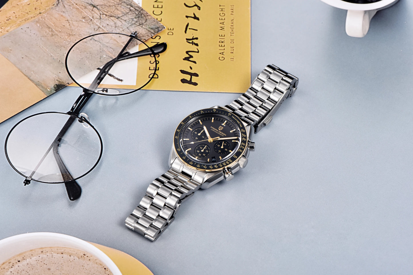 PAGANI DESIGN Planetary Series Saturn Light Tan  Quartz Watch Men Speed Chronograph AR Sapphire crystal Wristwatch Men 2026 New