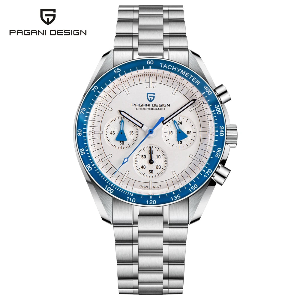 Nuevo reloj para hombre PAGANI DESIGN V6 Moon 2026, cronógrafo deportivo Speed, reloj de cuarzo para hombre, cristal de zafiro AR, bisel de cerámica, reloj seguro