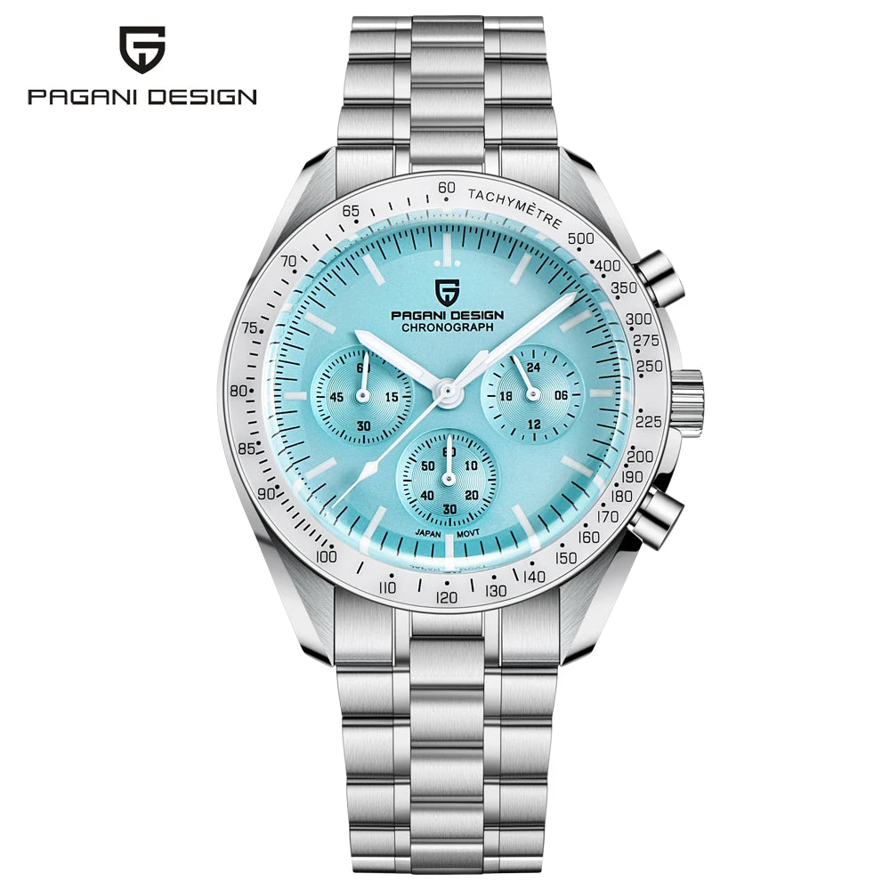 Nuevo reloj para hombre PAGANI DESIGN V6 Moon 2026, cronógrafo deportivo Speed, reloj de cuarzo para hombre, cristal de zafiro AR, bisel de cerámica, reloj seguro