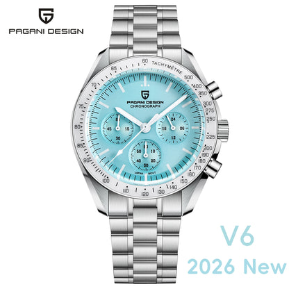 PAGANI DESIGN Planetary Series Saturn Light Tan  Quartz Watch Men Speed Chronograph AR Sapphire crystal Wristwatch Men 2026 New