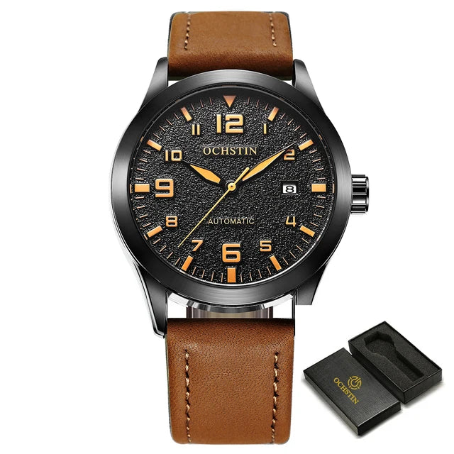 OCHSTIN Men Automatic Mechanical Watch Luxury Casual Dress Military Outdoor Sports Army Mens Wristwatches Waterproof Male Clock