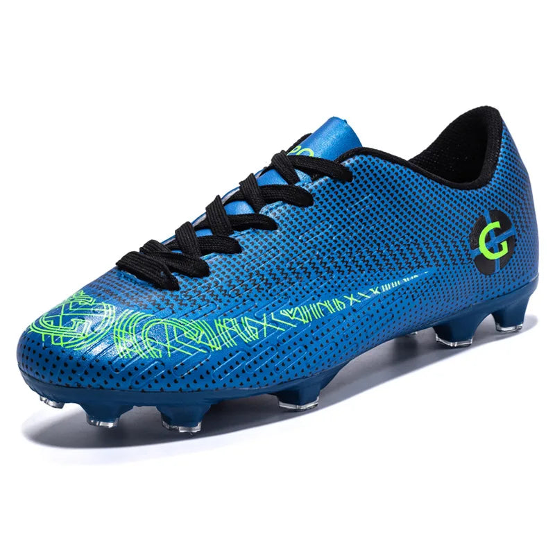 WaterMonkey Adults Men's Football Shoes Long Spike Soccer Shoes Outdoor Lawn AG Cleats Shoes Low Top Training Soccer Sneakers