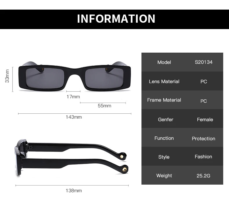 New Rectangle Sunglasses Women Fashion Small Square Frame Vintage Brand Sun Glasses Men Shades Retro Clear Green Oculos UV400