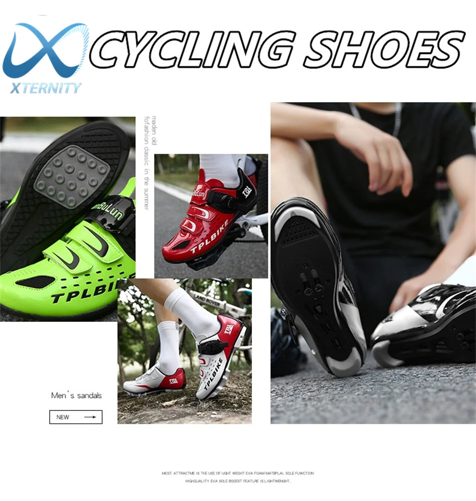 Professional Racing Road Bike Cycling Shoes for Men, Outdoor Non-Slip MTB Bicycle Sneakers, Breathable Self-Locking Sports Cleat Shoes