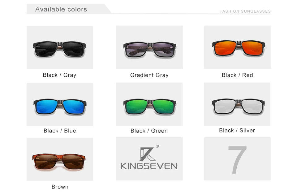 KINGSEVEN Óculos de sol vintage 100% polarizados para homem, em madeira, com proteção UV400, de moda, quadrados, para mulher, Gafas De sol
