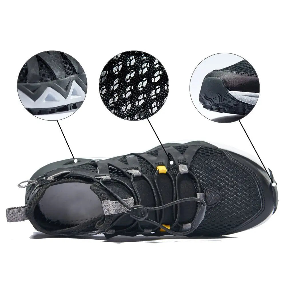 Rax Men's Aqua Upstreams Shoes Quick-drying Breathble Fishing Shoes Women Hole PU Insole Anti-slip Water Shoes hiking