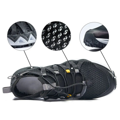 Rax Men's Aqua Upstreams Shoes Quick-drying Breathble Fishing Shoes Women Hole PU Insole Anti-slip Water Shoes hiking