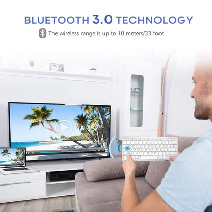 Portable Spanish Bluetooth Keyboard Light Slim Wireless Keyboard teclado for Mac iPad iPhone iOS Android Windows Smart TV