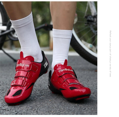 Professional Racing Road Bike Cycling Shoes for Men, Outdoor Non-Slip MTB Bicycle Sneakers, Breathable Self-Locking Sports Cleat Shoes