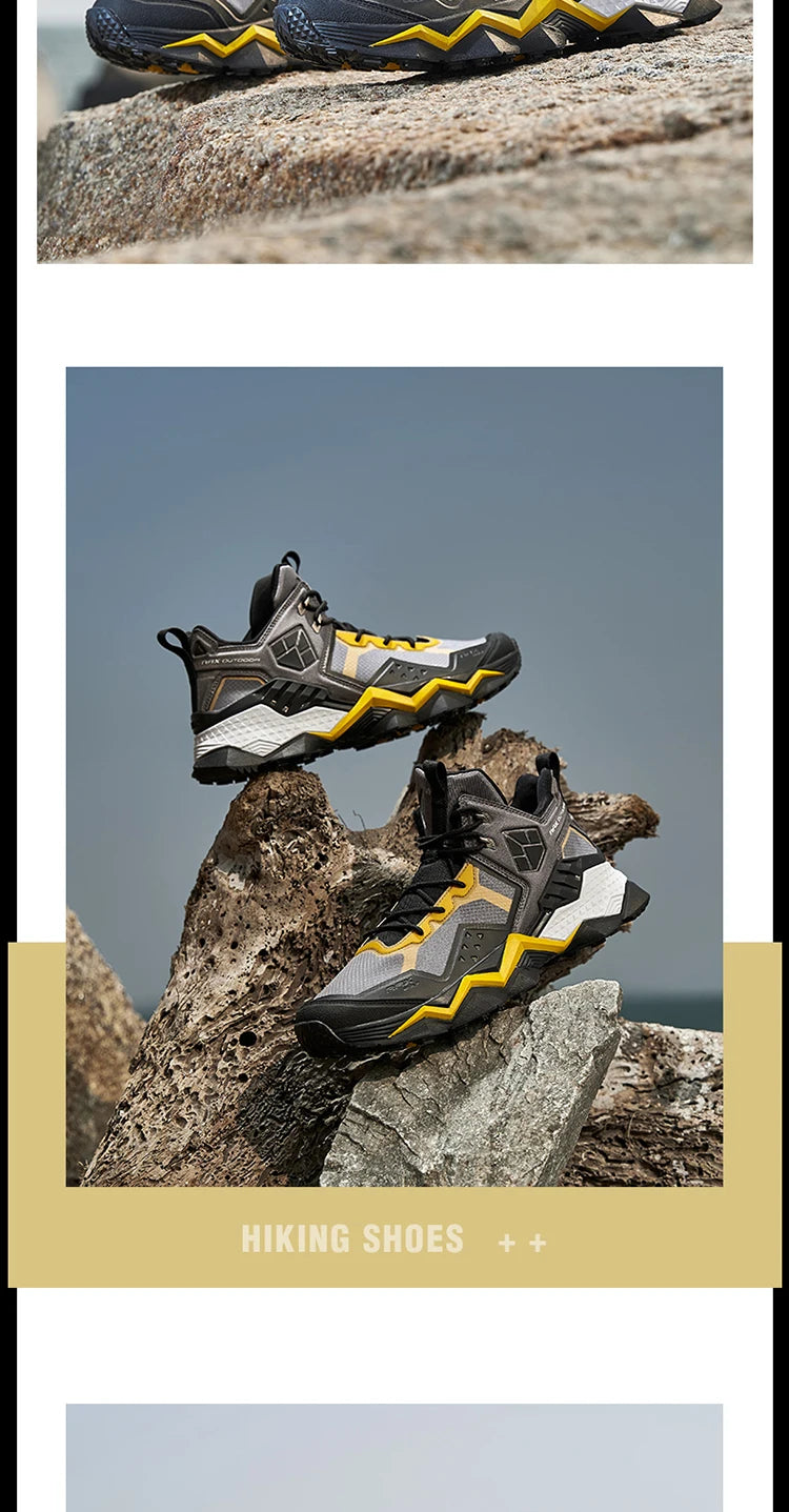 Rax Men's Waterproof Hiking Shoes Breathable Hiking Boots Outdoor Trekking Boots Sports Sneakers Tactical Shoes