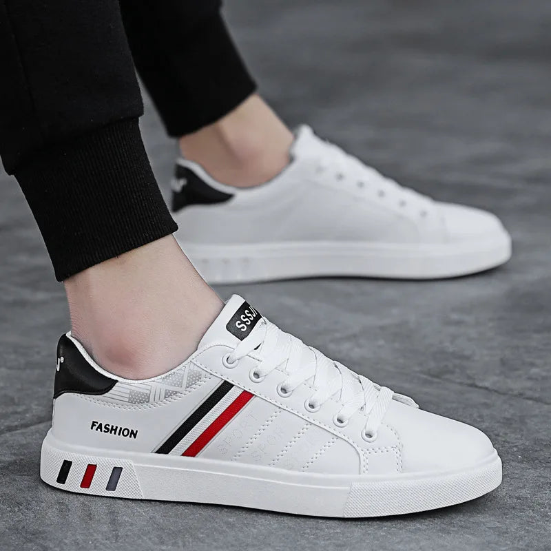 Sneakers casual da uomo, scarpe da skateboard in PU, scarpe basse per studenti, sneakers outdoor, scarpe street con lacci, scarpe da camminata, taglia grande 48