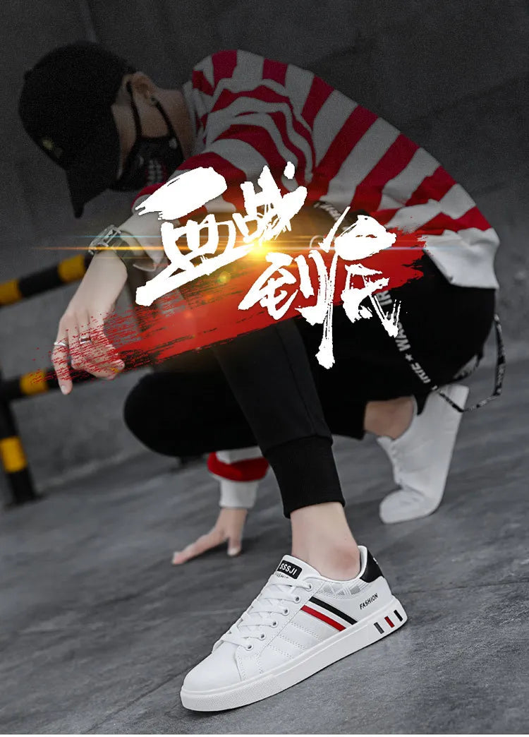 Sneakers casual da uomo, scarpe da skateboard in PU, scarpe basse per studenti, sneakers outdoor, scarpe street con lacci, scarpe da camminata, taglia grande 48