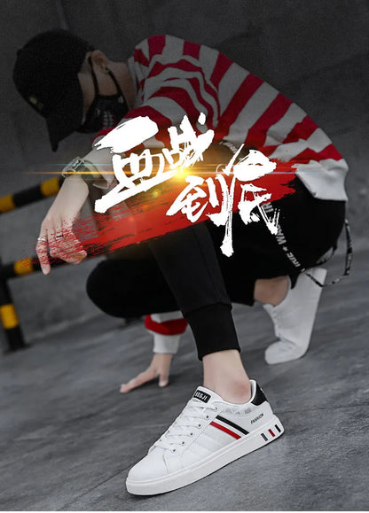 Sneakers casual da uomo, scarpe da skateboard in PU, scarpe basse per studenti, sneakers outdoor, scarpe street con lacci, scarpe da camminata, taglia grande 48