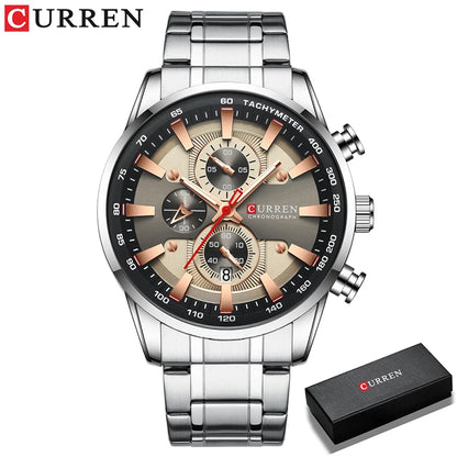 CURREN New Mens Watches Quartz Business Waterproof Watch Man Watches Top Brand Luxury WristWatch Men Chronograph Reloj Hombre