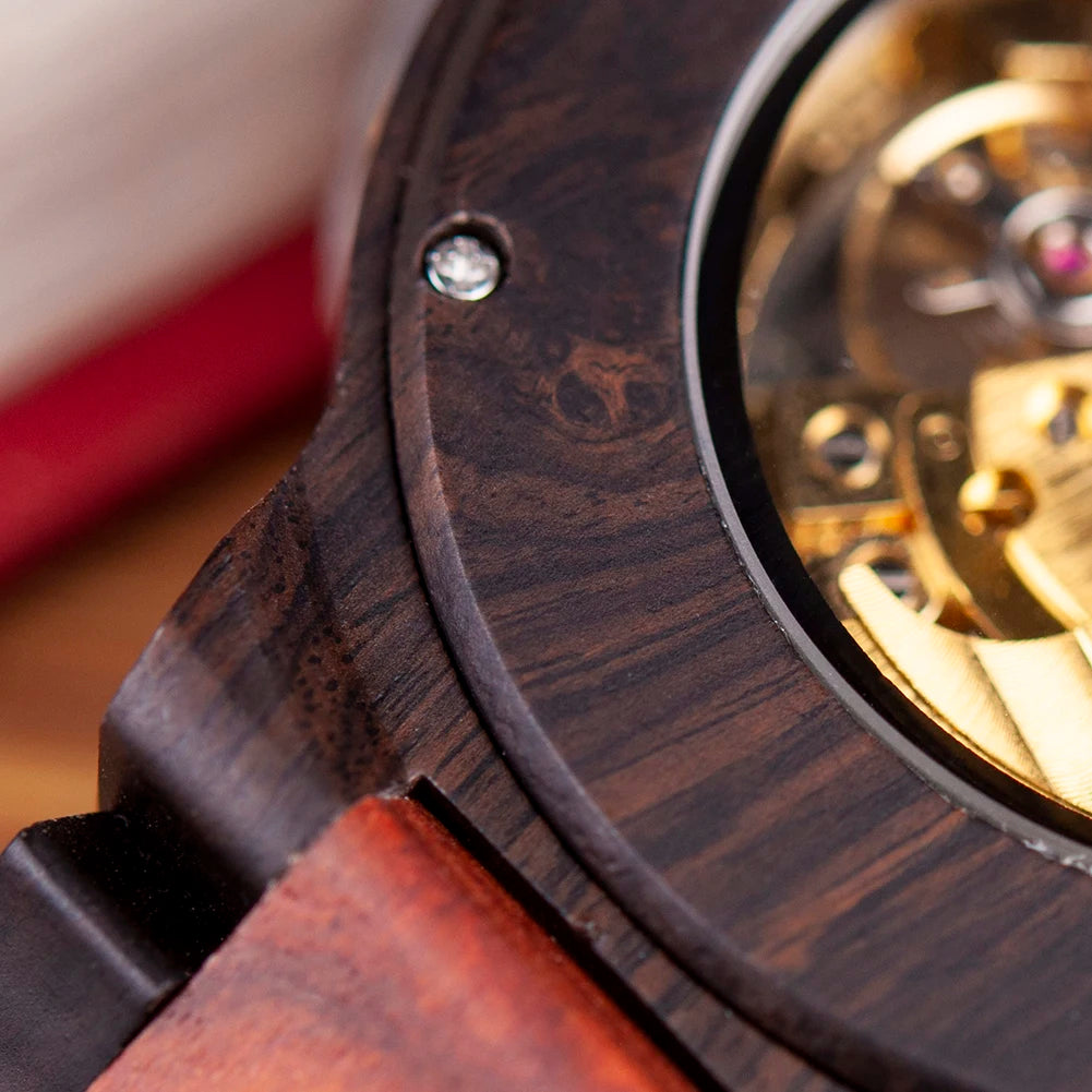 BOBO BIRD Wood Mechanical Watch Men Relogio Masculino Big Mens Watches Top Brand Luxury Timepieces erkek kol saati Dropshipping