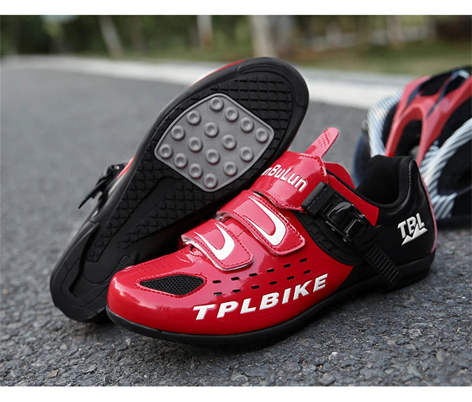 Professional Racing Road Bike Cycling Shoes for Men, Outdoor Non-Slip MTB Bicycle Sneakers, Breathable Self-Locking Sports Cleat Shoes