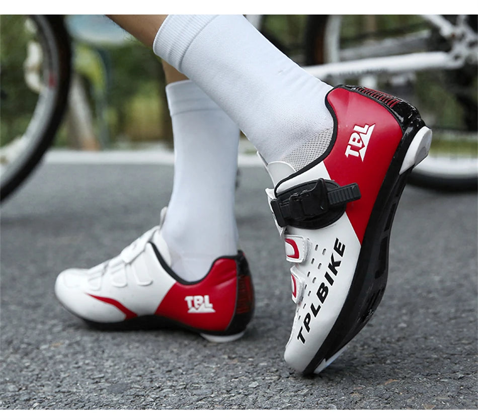 Professional Racing Road Bike Cycling Shoes for Men, Outdoor Non-Slip MTB Bicycle Sneakers, Breathable Self-Locking Sports Cleat Shoes