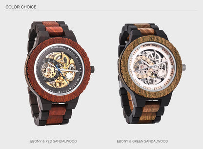 BOBO BIRD Wood Mechanical Watch Men Relogio Masculino Big Mens Watches Top Brand Luxury Timepieces erkek kol saati Dropshipping