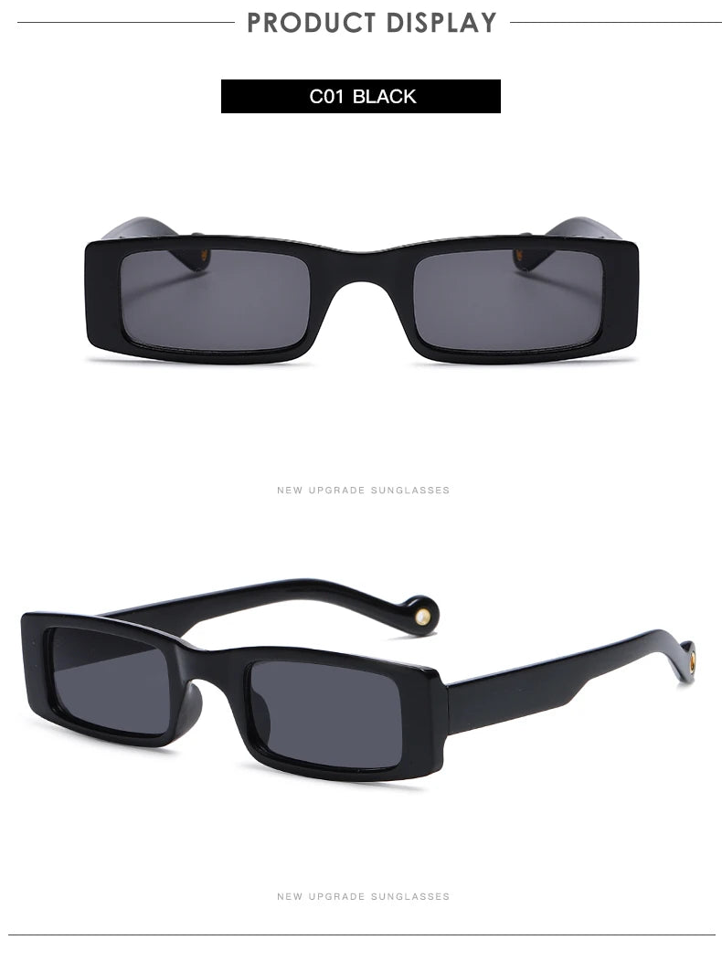 New Rectangle Sunglasses Women Fashion Small Square Frame Vintage Brand Sun Glasses Men Shades Retro Clear Green Oculos UV400