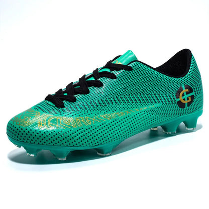 WaterMonkey Adults Men's Football Shoes Long Spike Soccer Shoes Outdoor Lawn AG Cleats Shoes Low Top Training Soccer Sneakers