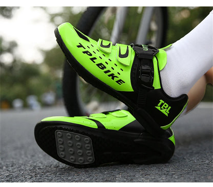 Professional Racing Road Bike Cycling Shoes for Men, Outdoor Non-Slip MTB Bicycle Sneakers, Breathable Self-Locking Sports Cleat Shoes