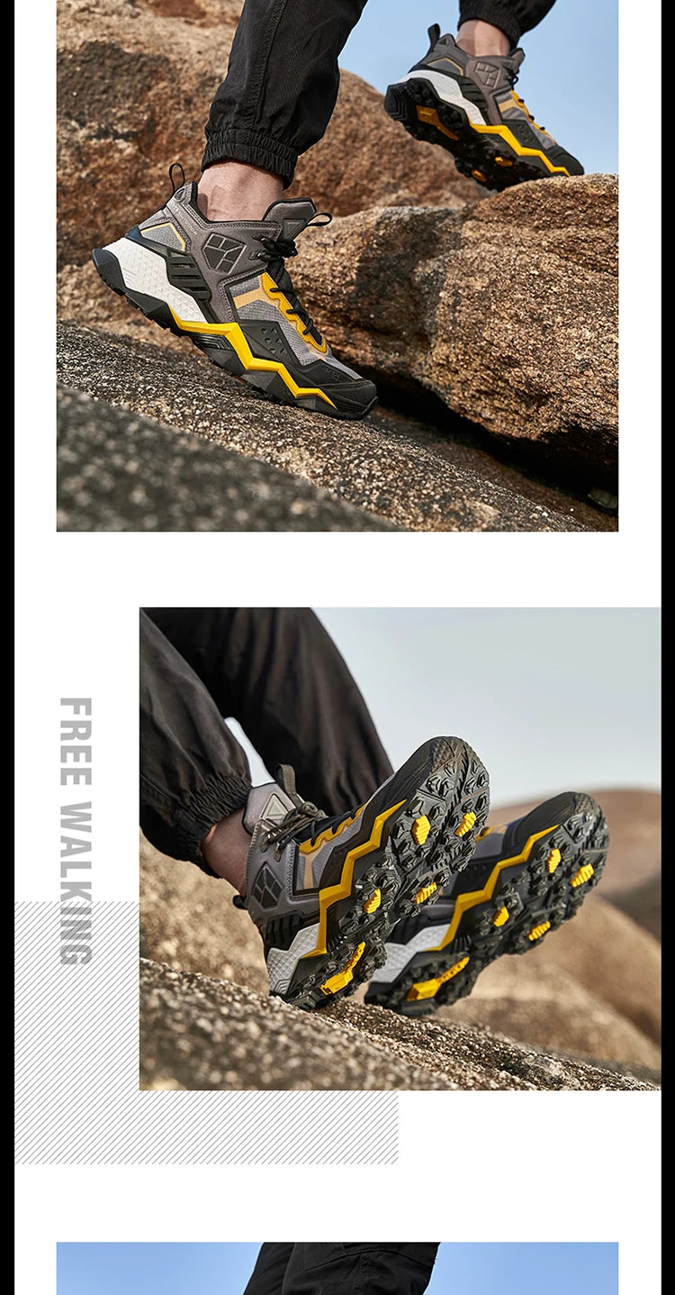 Rax Men's Waterproof Hiking Shoes Breathable Hiking Boots Outdoor Trekking Boots Sports Sneakers Tactical Shoes