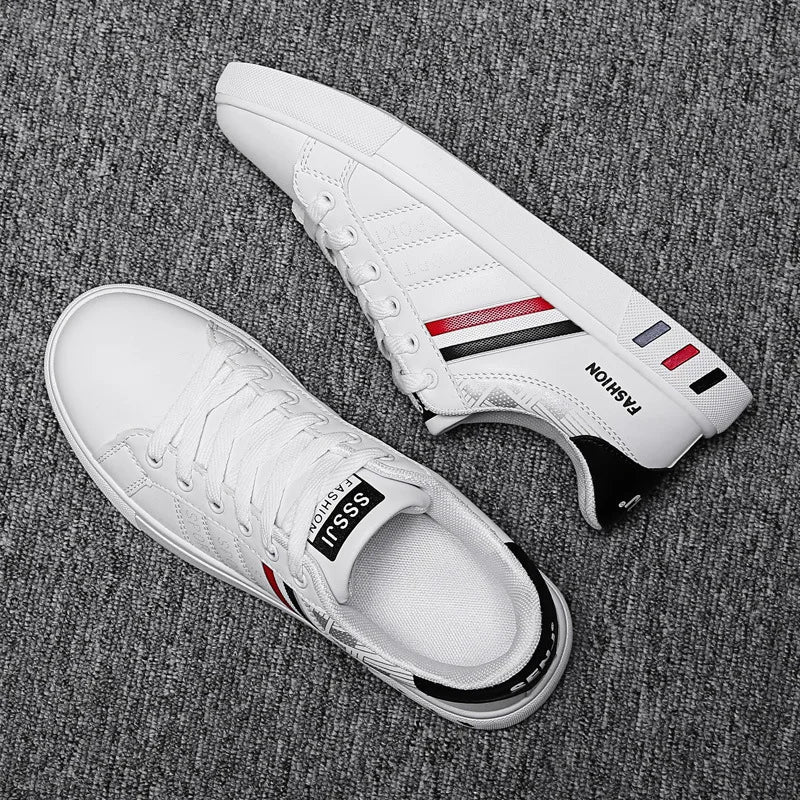 Sneakers casual da uomo, scarpe da skateboard in PU, scarpe basse per studenti, sneakers outdoor, scarpe street con lacci, scarpe da camminata, taglia grande 48