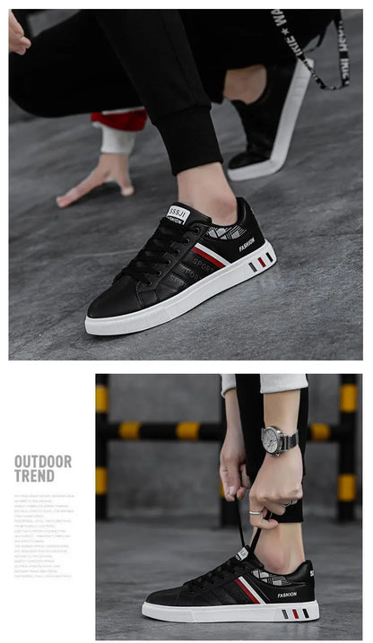 Sneakers casual da uomo, scarpe da skateboard in PU, scarpe basse per studenti, sneakers outdoor, scarpe street con lacci, scarpe da camminata, taglia grande 48