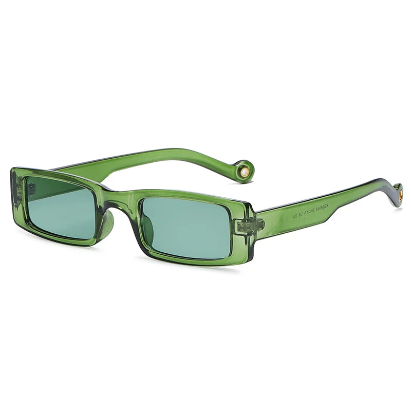 New Rectangle Sunglasses Women Fashion Small Square Frame Vintage Brand Sun Glasses Men Shades Retro Clear Green Oculos UV400