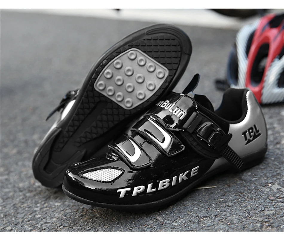 Professional Racing Road Bike Cycling Shoes for Men, Outdoor Non-Slip MTB Bicycle Sneakers, Breathable Self-Locking Sports Cleat Shoes