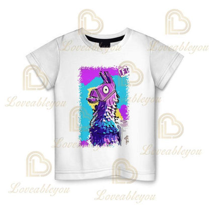 Camiseta infantil de verano Cartoon Fortnite con estampado 3D, para niños y niñas, streetwear para adultos y niños, camiseta divertida de cuello redondo