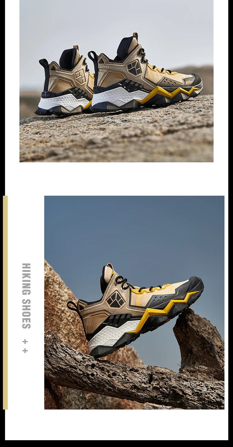 Rax Men's Waterproof Hiking Shoes Breathable Hiking Boots Outdoor Trekking Boots Sports Sneakers Tactical Shoes