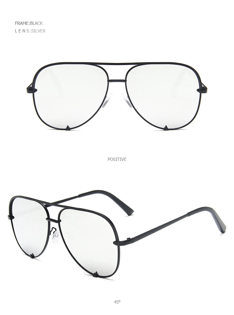 Classic Metal Aviation Sunglasses Women Fashion Alloy Pilot Sun Glasses Men Gradient Black Driving Shades Ladies UV400
