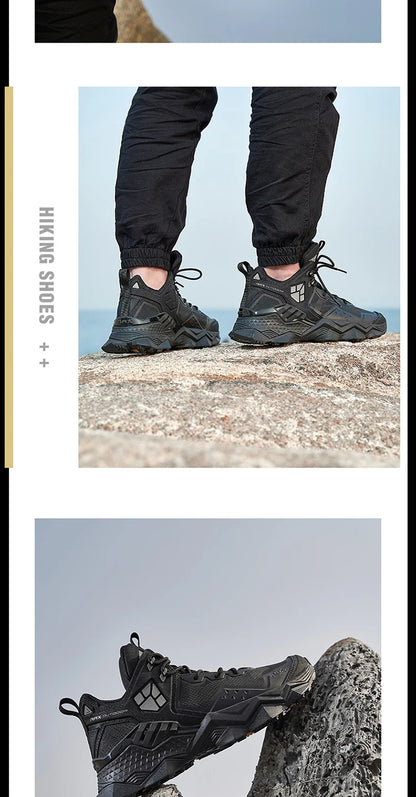 Rax Men's Waterproof Hiking Shoes Breathable Hiking Boots Outdoor Trekking Boots Sports Sneakers Tactical Shoes