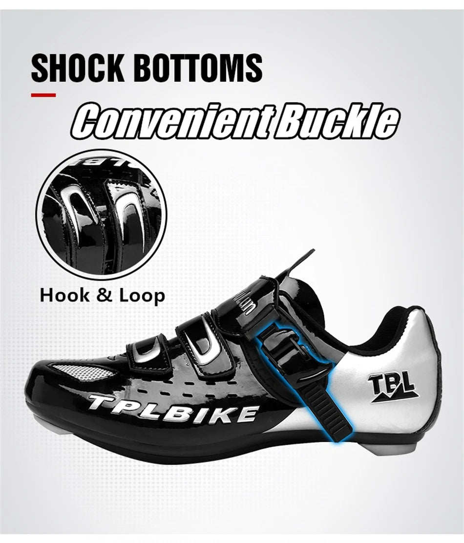 Professional Racing Road Bike Cycling Shoes for Men, Outdoor Non-Slip MTB Bicycle Sneakers, Breathable Self-Locking Sports Cleat Shoes