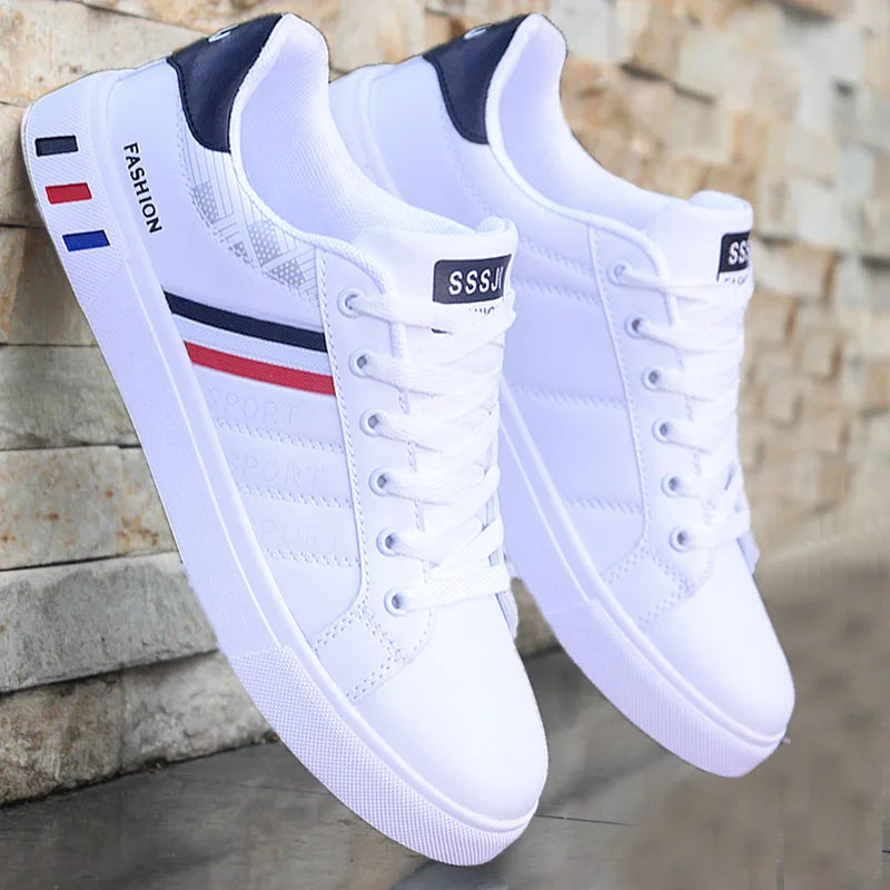 Sneakers casual da uomo, scarpe da skateboard in PU, scarpe basse per studenti, sneakers outdoor, scarpe street con lacci, scarpe da camminata, taglia grande 48