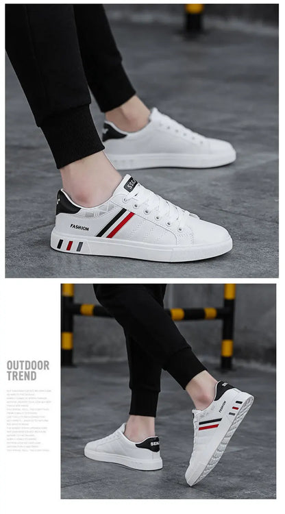 Sneakers casual da uomo, scarpe da skateboard in PU, scarpe basse per studenti, sneakers outdoor, scarpe street con lacci, scarpe da camminata, taglia grande 48