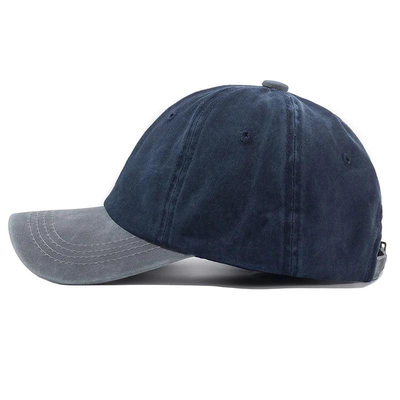 Hot Sale Unisex Cap Two-color Stitching Washed Cotton Baseball Cap Men & Women Casual Adjustable Outdoor Hats