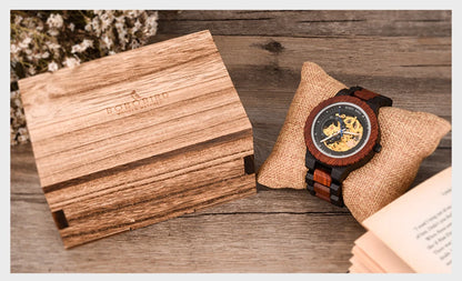 BOBO BIRD Wood Mechanical Watch Men Relogio Masculino Big Mens Watches Top Brand Luxury Timepieces erkek kol saati Dropshipping
