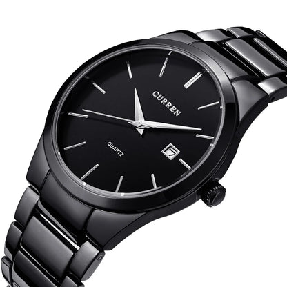 Montre pour homme Curren – Montre de luxe de grande marque, entièrement en acier, avec affichage de la date, montre à quartz tendance, idéale pour un style professionnel.