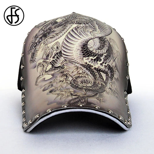FS Brand 3D Print Chinese Dragon Baseball Caps For Men Vintage Women Hat Summer Street Hip Hop Cap With Rivet Casquettes Hommes