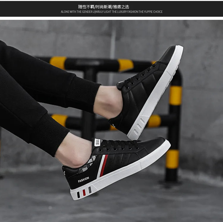 Sneakers casual da uomo, scarpe da skateboard in PU, scarpe basse per studenti, sneakers outdoor, scarpe street con lacci, scarpe da camminata, taglia grande 48