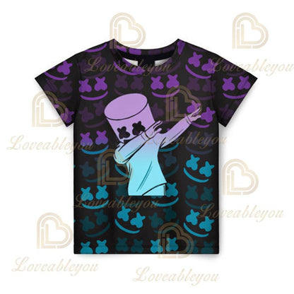 Camiseta infantil de verano Cartoon Fortnite con estampado 3D, para niños y niñas, streetwear para adultos y niños, camiseta divertida de cuello redondo