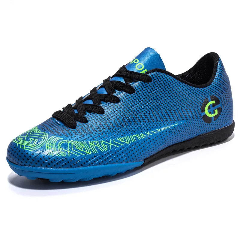 WaterMonkey Adults Men's Football Shoes Long Spike Soccer Shoes Outdoor Lawn AG Cleats Shoes Low Top Training Soccer Sneakers