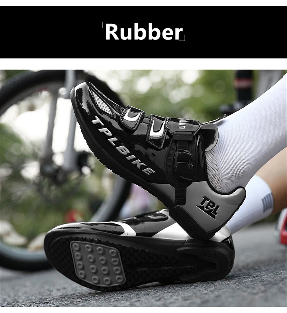 Professional Racing Road Bike Cycling Shoes for Men, Outdoor Non-Slip MTB Bicycle Sneakers, Breathable Self-Locking Sports Cleat Shoes