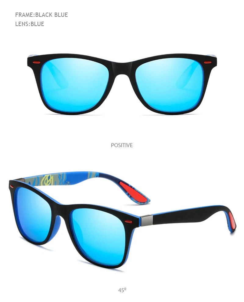 Hot Sale Polarized Sunglasses Men Women Classic Square Plastic Driving Sun Glasses Male Fashion Black Travelling Shades UV400