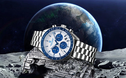Montre pour homme PAGANI DESIGN (nouveau modèle V5 PD1701) – Chronographe sportif de type « Speed » à quartz, verre saphir avec traitement antireflet, étanche jusqu'à 100 mètres.