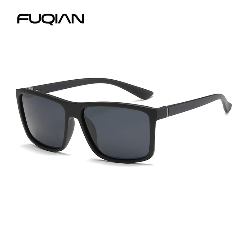 Classic Black Square Polarized Sunglasses Men Fashion Mirror Blue Sun Glasses Unisex Vintage Anti Glare Driving Shades UV400