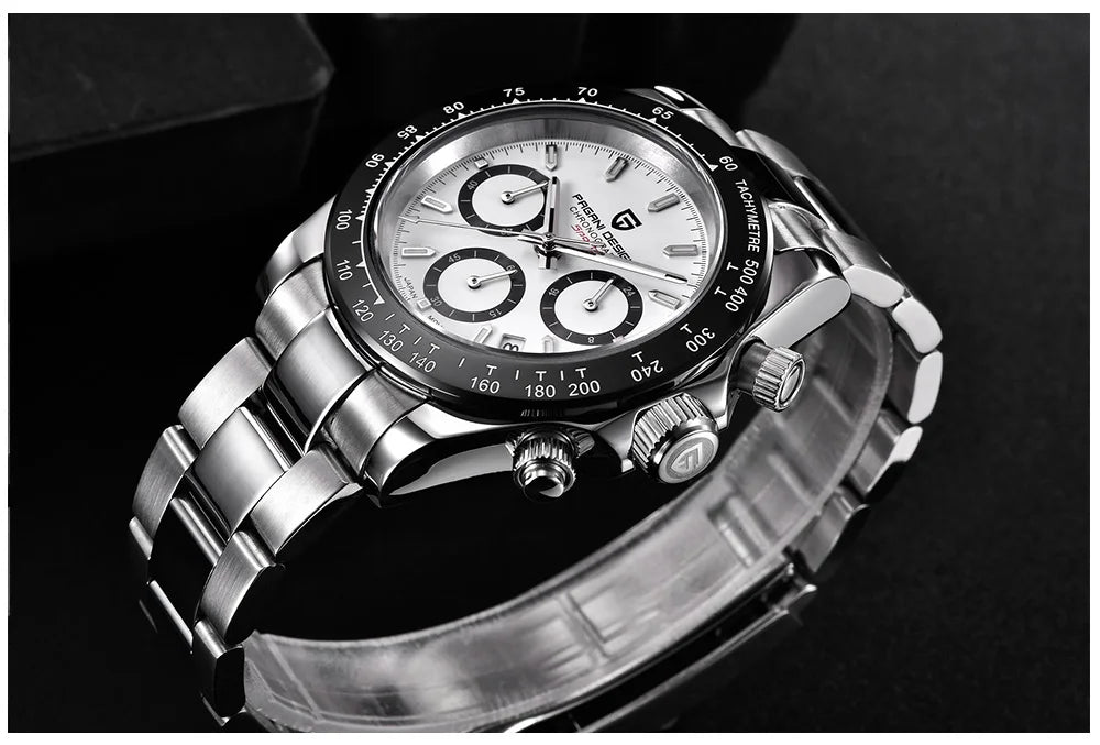 PAGANI DESIGN 2025 New Men's Watches Luxury Rose Gold Quartz Watch For Men 100M Waterproof Sports Chronograph Wristwatch Men
