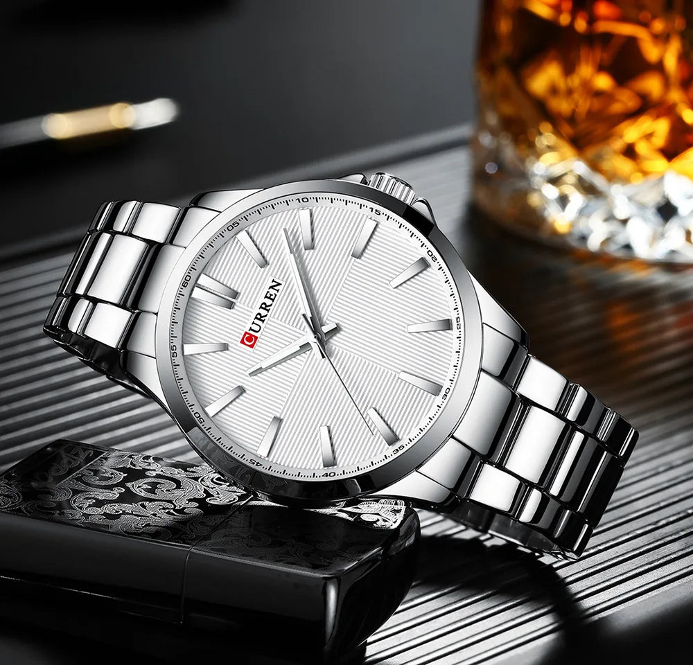 Montre pour homme CURREN – Modèle de luxe, étanche, style militaire, en acier inoxydable – Montre-bracelet sportive (réf. 8322)